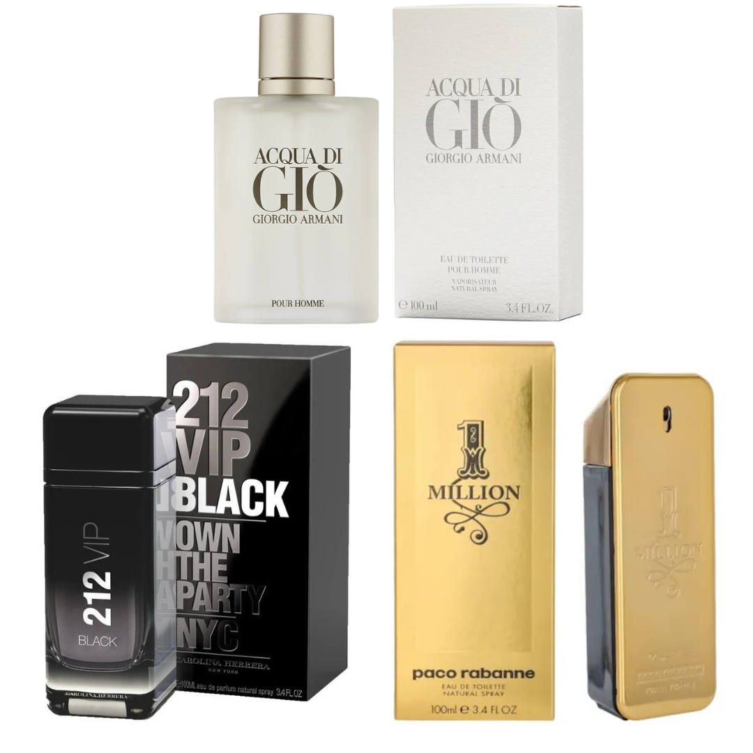 3x1 212 VIP Black + Aqua de Gio + One Million